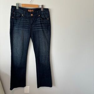 Seven7 Women's Bootcut Bling Pocket Dark Wash Mid Rise Blue Jeans, SZ 30